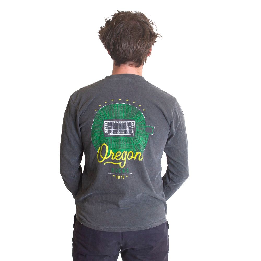 Autzen Stadium, Summit, Black, Long Sleeve, Cotton, Men, Unisex, Football, Comfort Color, T-Shirt, 588915